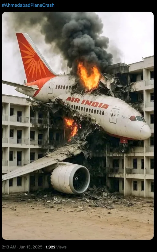 Air India Crash Misinformation — Doctored and AI-Generated Visuals